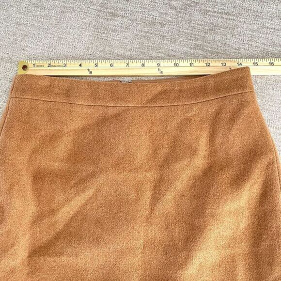 J. Crew Mercantile Women's‎ 2 Brown Wool Blend Back Zip Knee-Length Skirt - Picture 5 of 11